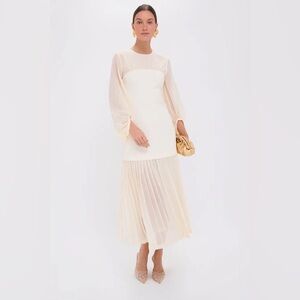 Ivory Pleated Lorraine Dress